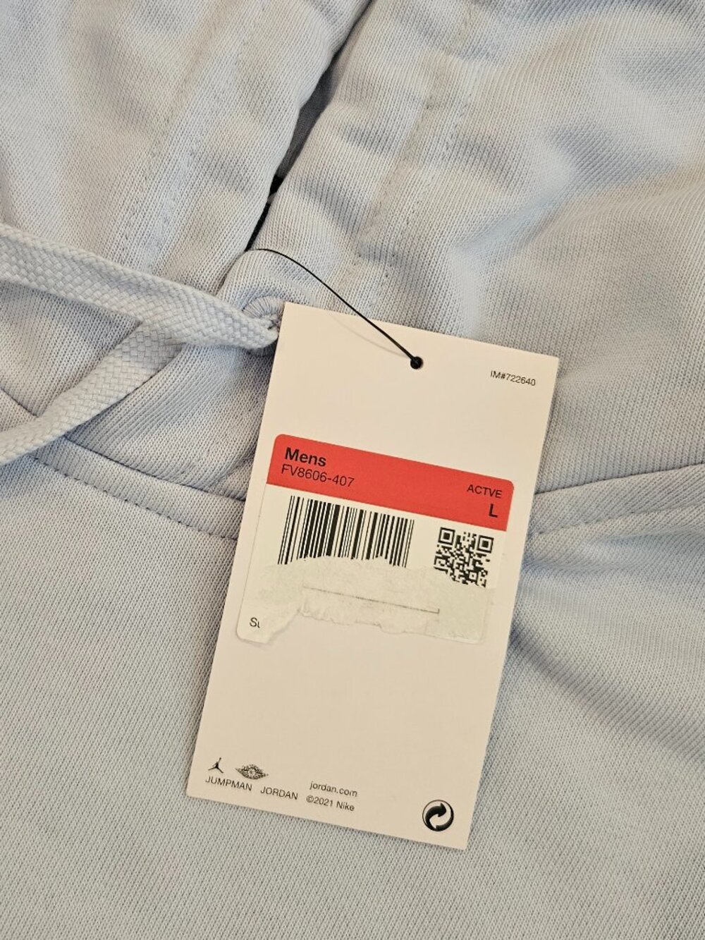 NWT Jordan Dri-FIT Pullover Hoodie Men's Large Light Blue Jumpman Sweatshirt - Picture 3 of 5